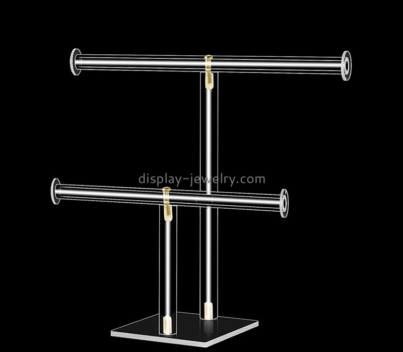 Acrylic jewelry display supplier custom plexiglass T-bar necklace holder stand NDJ-853