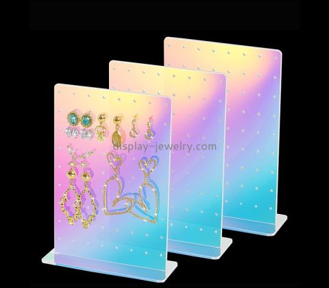 Plexiglass jewelry display manufacturer custom rainbow acrylic earrings studs display stand EDJ-571