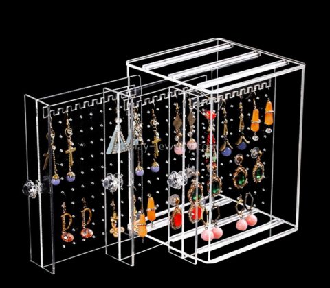 China plexiglass manufacturer custom acrylic earring display case EDJ-549