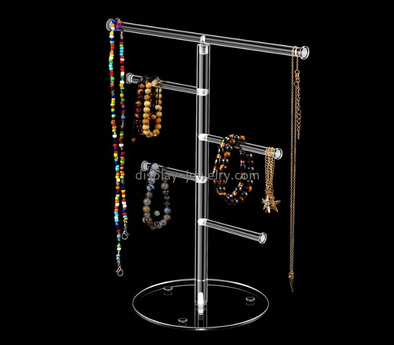 Acrylic jewelry display manufcturer custom plexiglass T-Bar necklace bracelet display stand ODJ-133