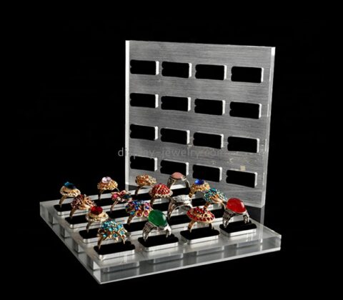 China acrylic manufacturer custom countertop plexiglass jewelry ring display holder RDJ-289