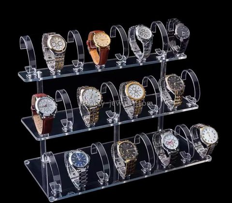 Wholesale custom acrylic 3 tiers watches display stand WDJ-158