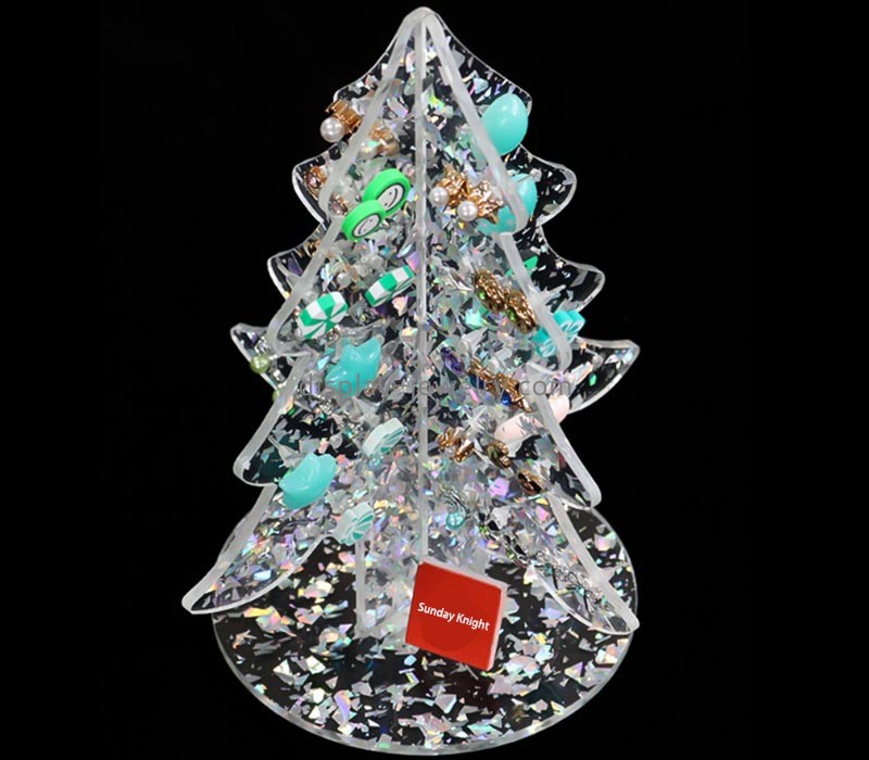 Custom wholesale acrylic christmas tree shape earring display stands EDJ-618