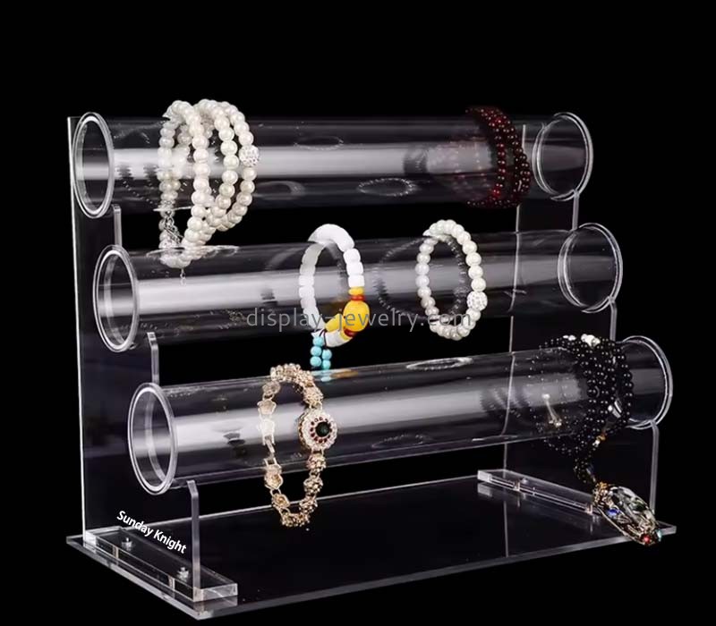 Custom wholesale acrylic bracelet display holder with 3 tubes BDJ-356