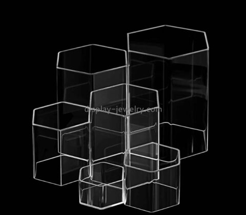 Custom wholesale acrylic hexagonal jewelry display risers ODJ-195