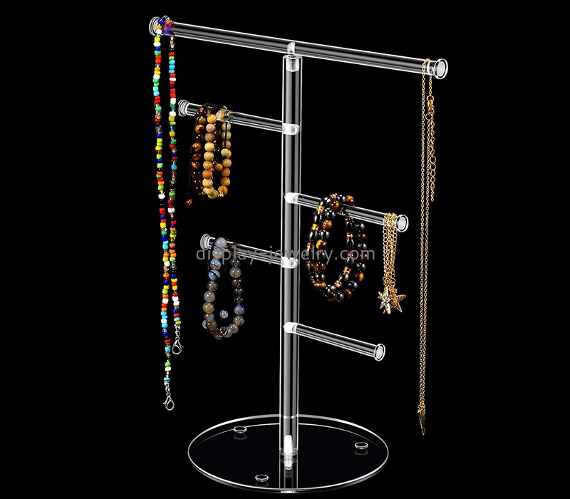 Custom clear acrylic T-bar necklace bracelet display stand BDJ-329