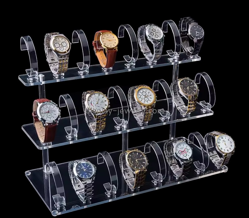 Custom acrylic 3 tiers watches display rack WDJ-117