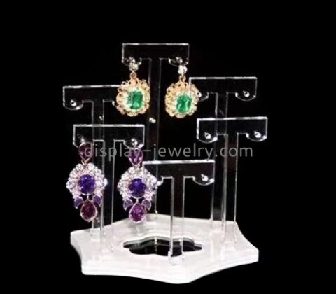 Custom clear acrylic earring jewelry props booth with white base EDJ-587