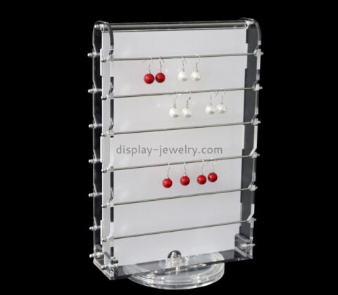 China acrylic manufacturer custom plexiglass rotating multi-layer multi-functional earrings display stand EDJ-568