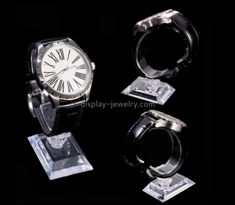 Acrylic item manufacturer custom perspex C shape single watch display rack WDJ-067