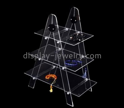 Custom 3 tiered clear acrylic jewelry display stands ODJ-102