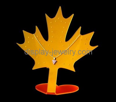 Custom maple leaf shape acrylic necklace display stand NDJ-790