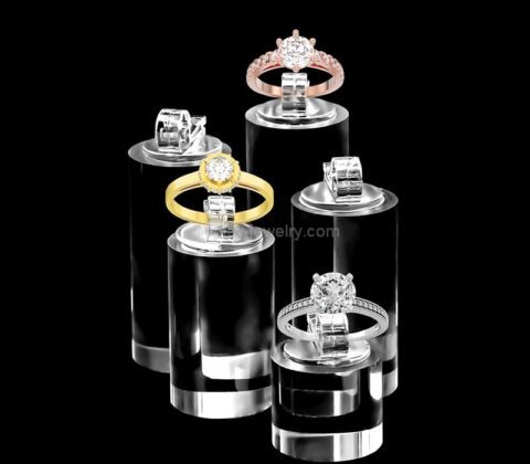 Wholesale custom acrylic solid cylinder shape rings display blocks